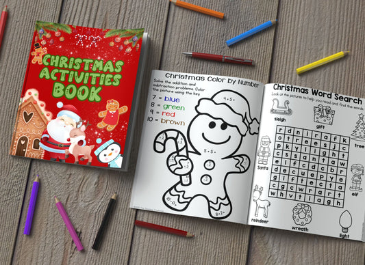 Christmas Activities Book for Kids - Coloring Pages - Mama Life Printables