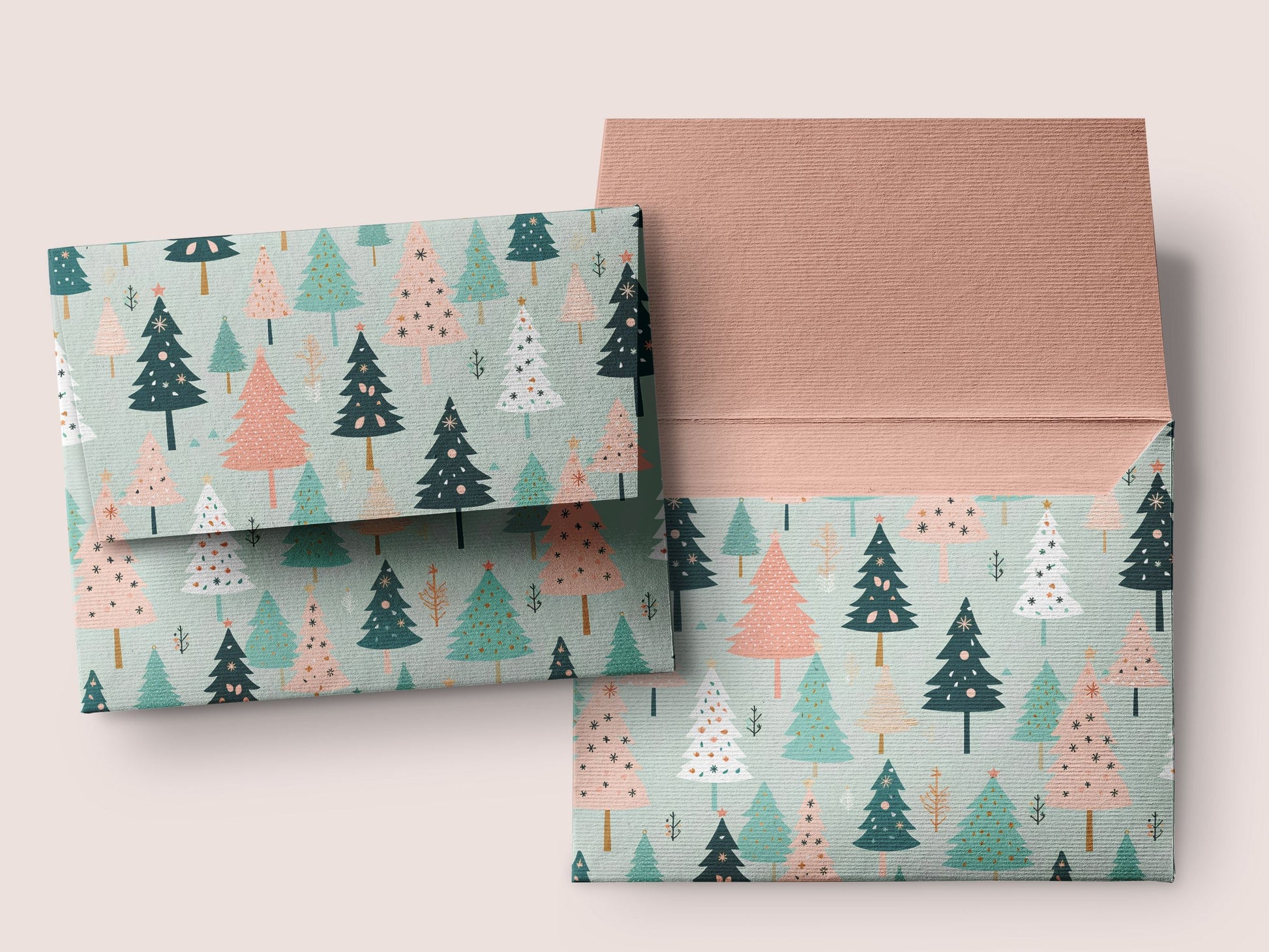 Christmas Trees in Pastel Colors Digital Papers | Christmas Patterns - Digital Artwork - Mama Life Printables