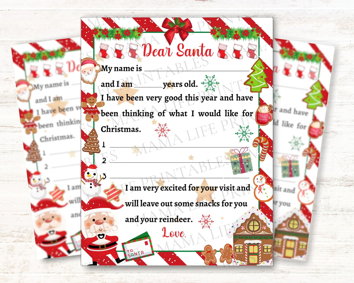 Christmas Wishlist Letter from Kids to Santa - Christmas Wishlist - Mama Life Printables
