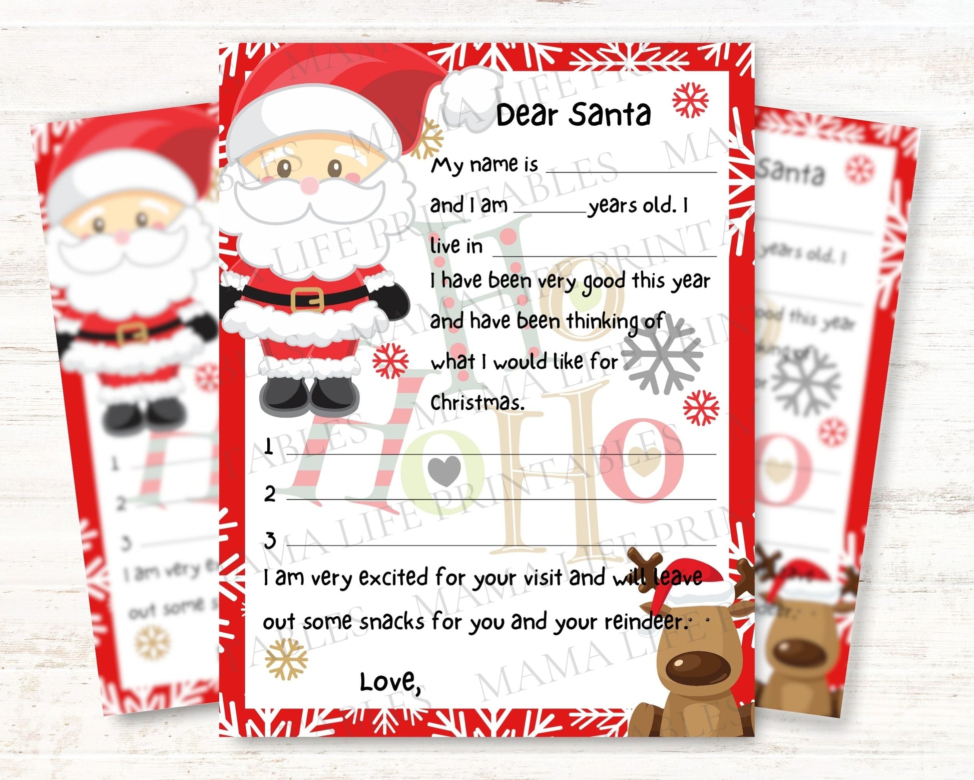 Christmas Wishlist Letter from Kids to Santa - Christmas Wishlist - Mama Life Printables