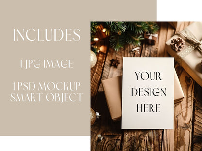 christmas card mockup psd