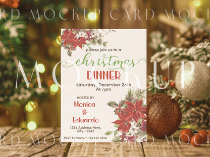 christmas invitation mockup psd and jpg