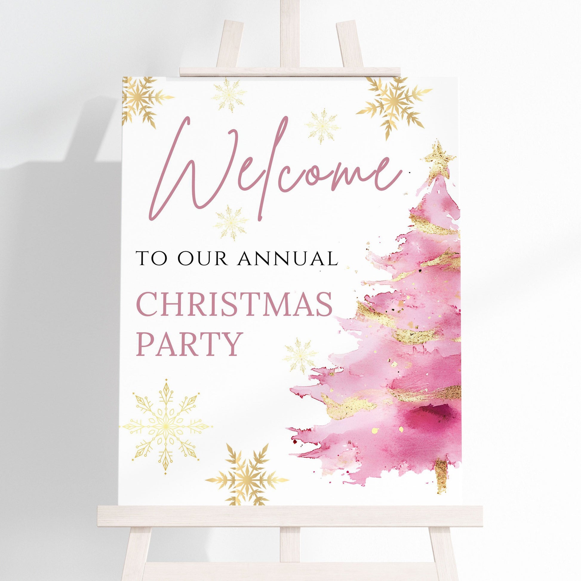 Christmas Party Welcome Sign - Editable Template in Canva – Mama Life ...