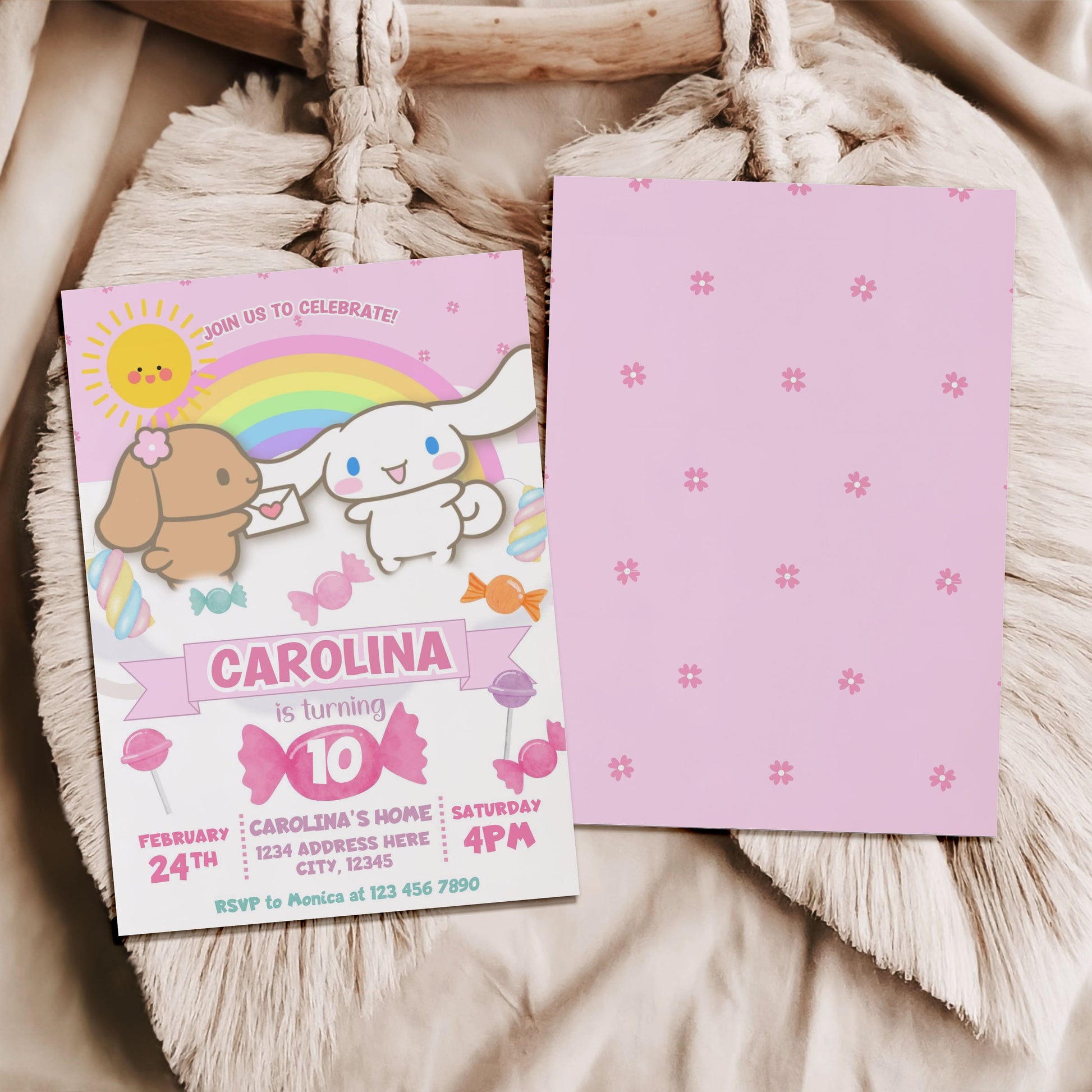 Editable Cinnamoroll Birthday Invitation Instant Download Mama Life
