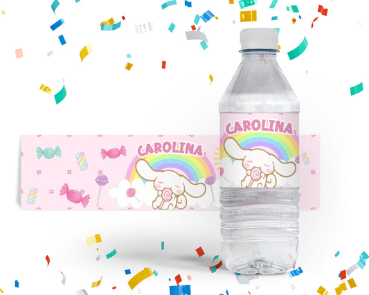 Editable Cinnamoroll water bottle labels