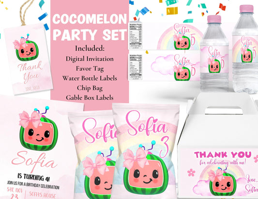 Cocomelon Girl Party Set - Party Supplies - Mama Life Printables