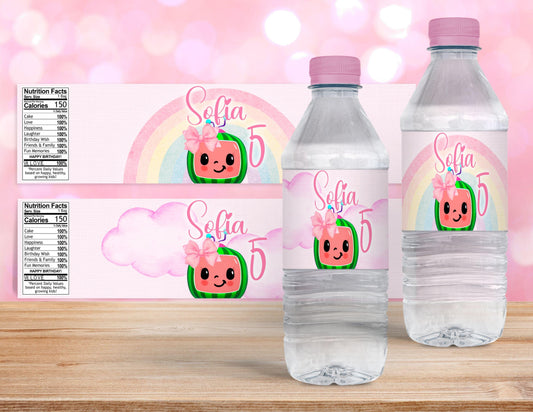 Cocomelon Girl Water Bottle Labels - Party Favors - Mama Life Printables