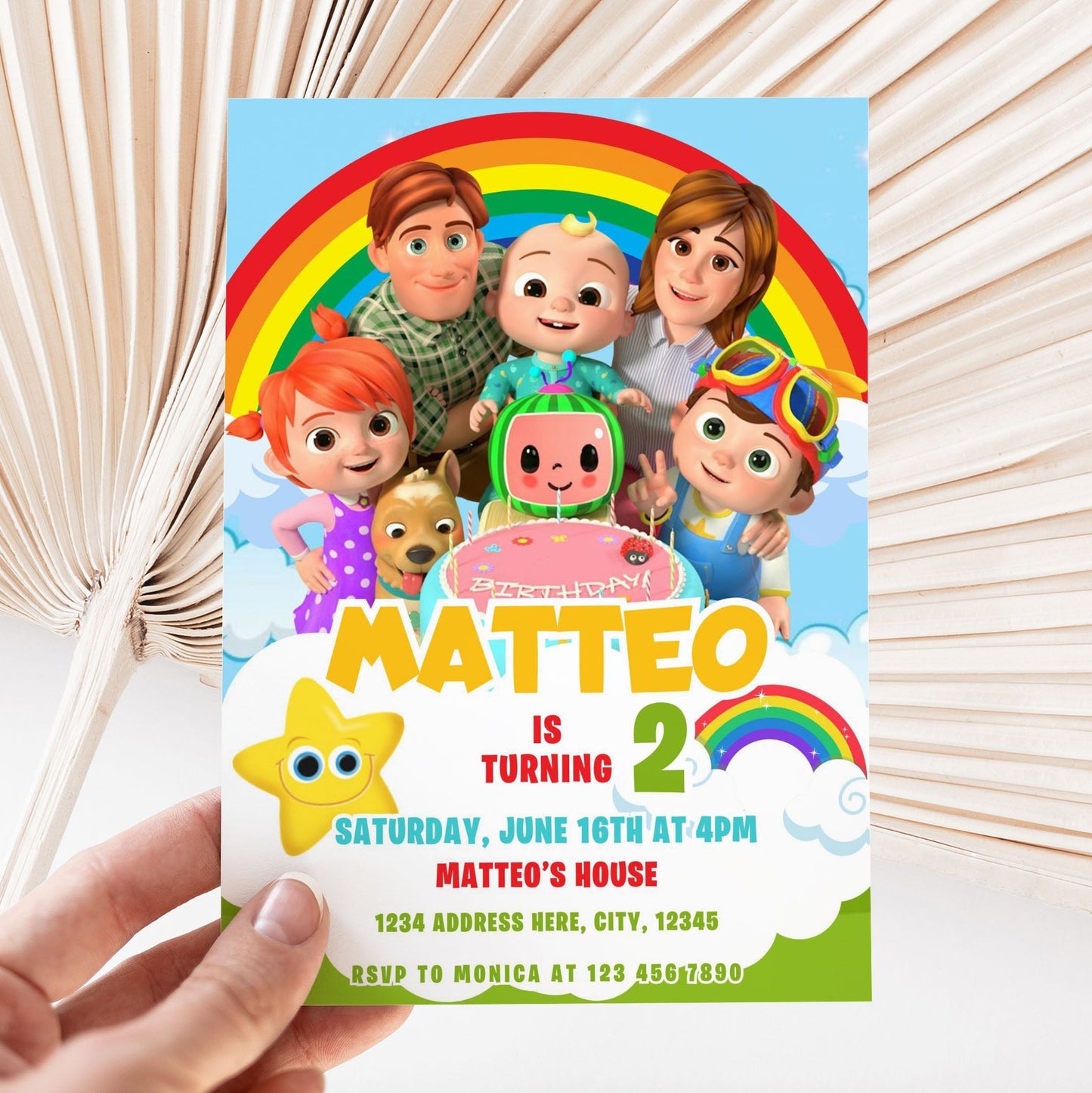 cocomelon boy birthday invitation