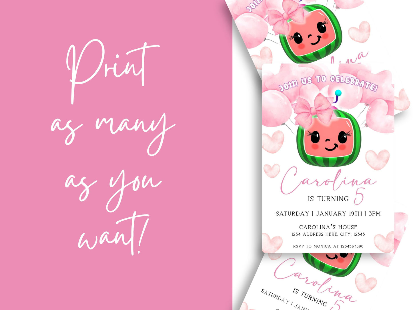 Cocomelon party invitation template