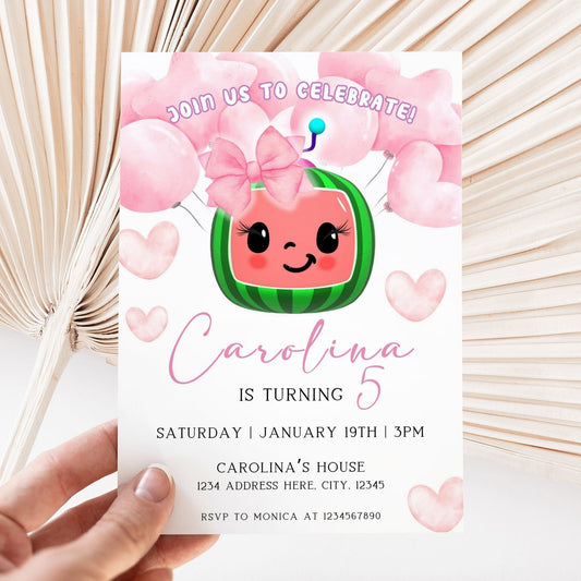 Cocomelon party invitation template