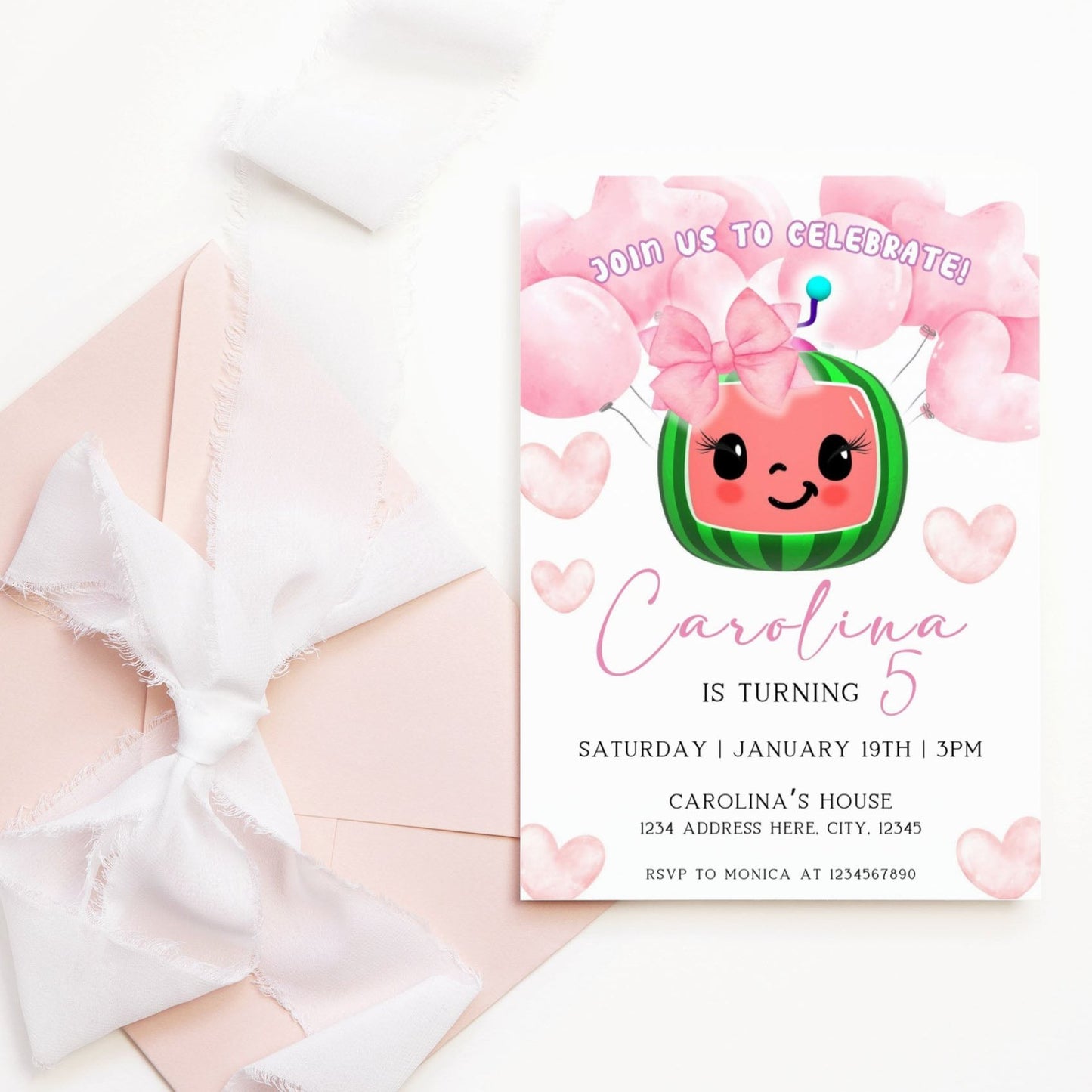 Cocomelon party invitation template