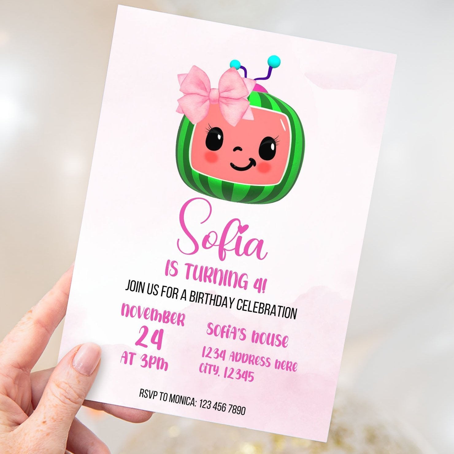 cocomelon birthday invitation - editable cocomelon invitation