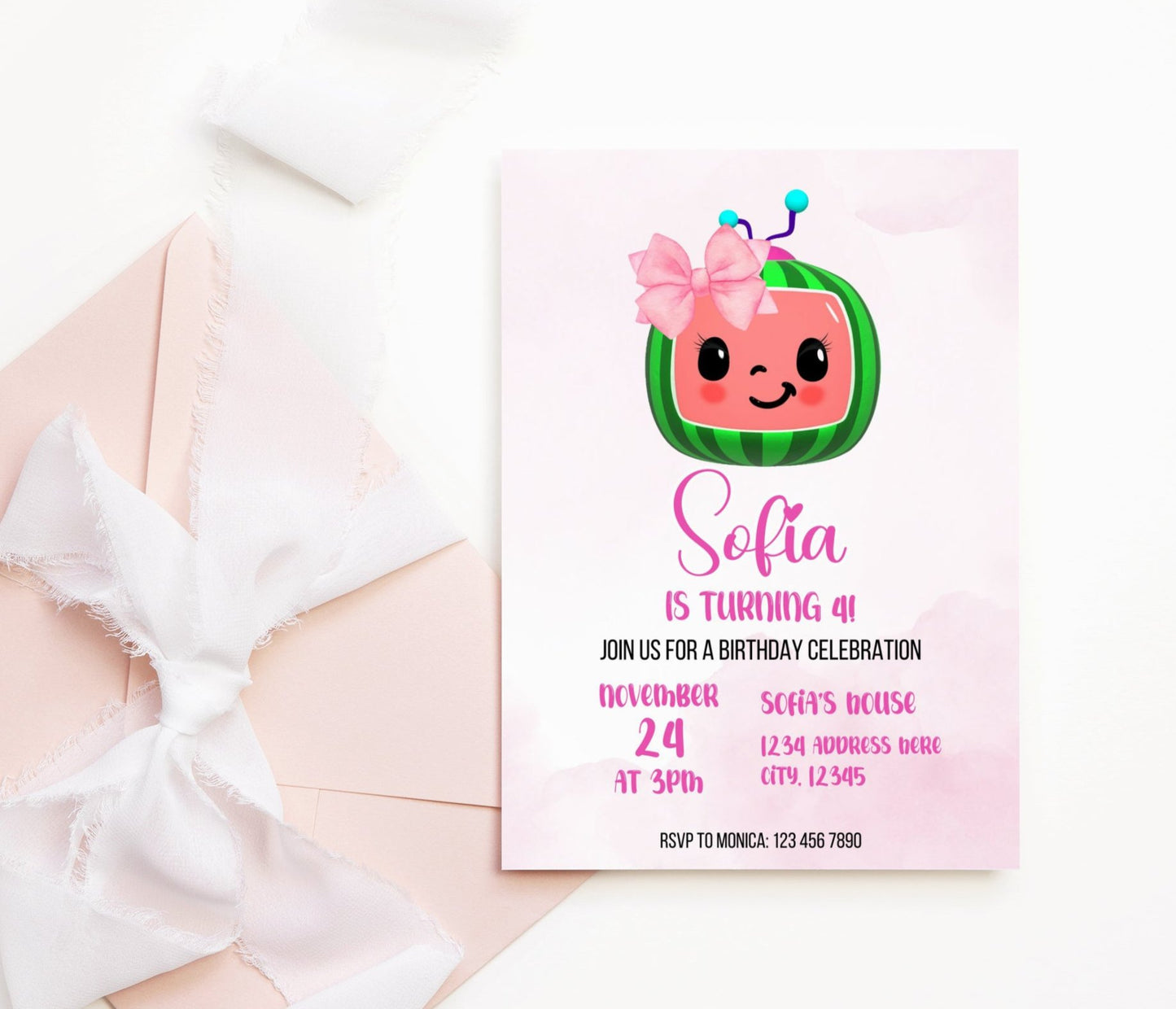 cocomelon birthday invitation - editable cocomelon invitation