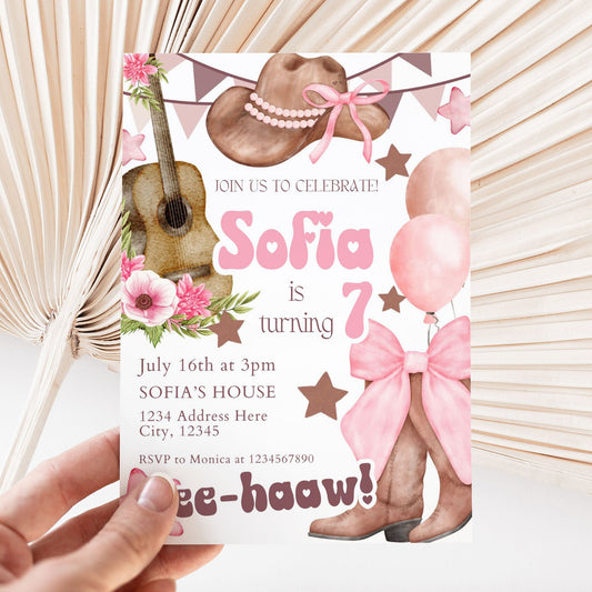 Cowgirl birthday invitation