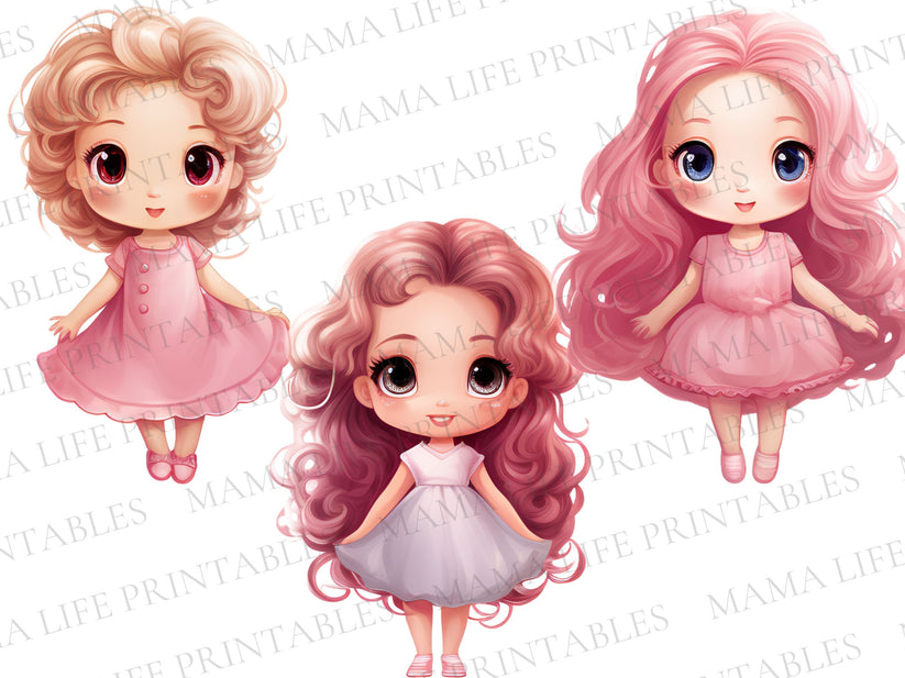 Cute Dolls PNG Clip Arts Set – Mama Life Printables