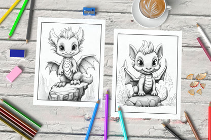 Cute Dragons Coloring Book - 163 Pages - Coloring Pages - Mama Life Printables