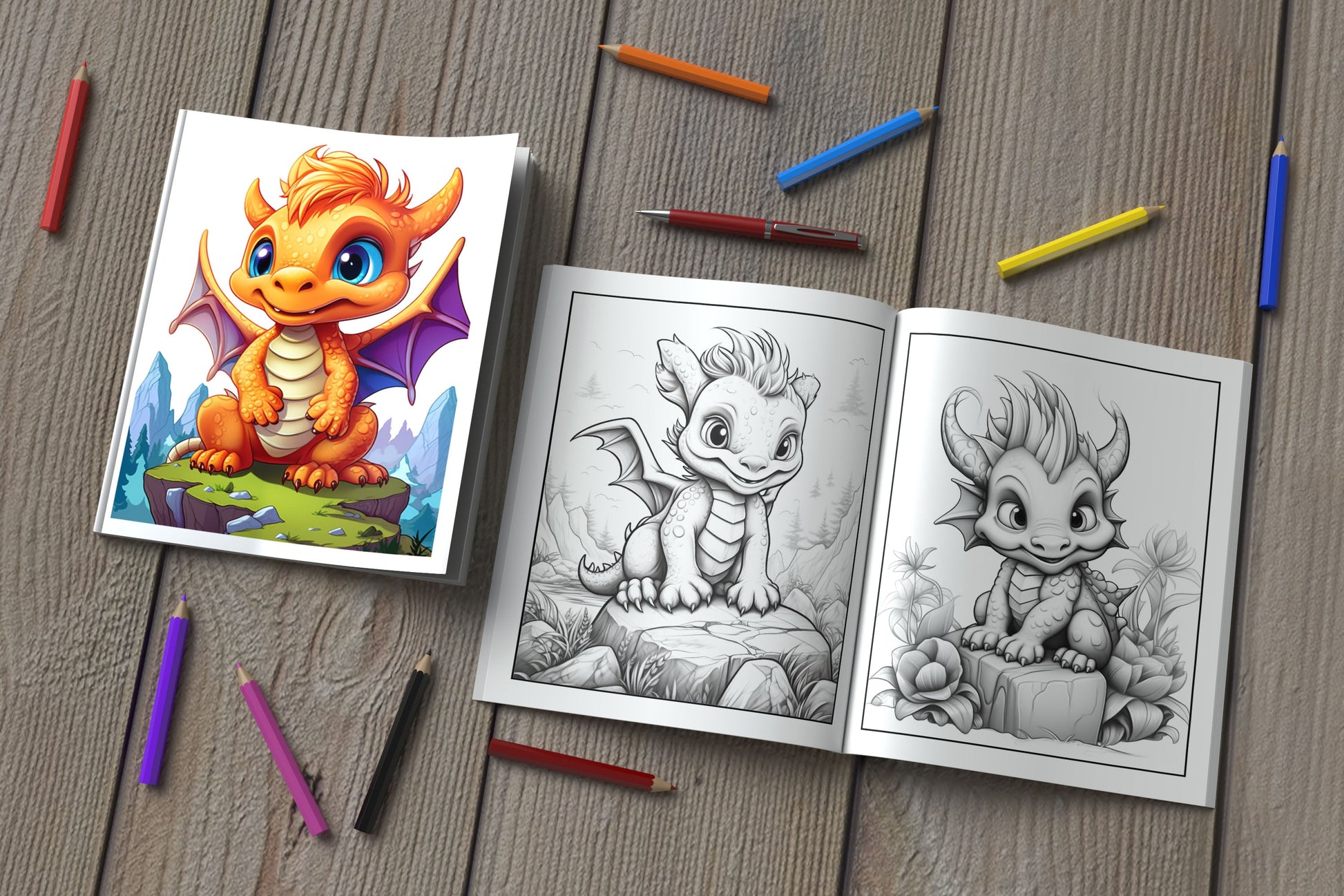 Cute Dragons Coloring Book - 163 Pages - Coloring Pages - Mama Life Printables