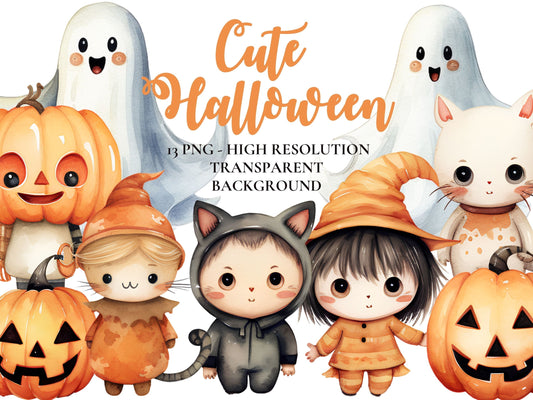 Cute Halloween PNG Cliparts - Digital Artwork - Mama Life Printables
