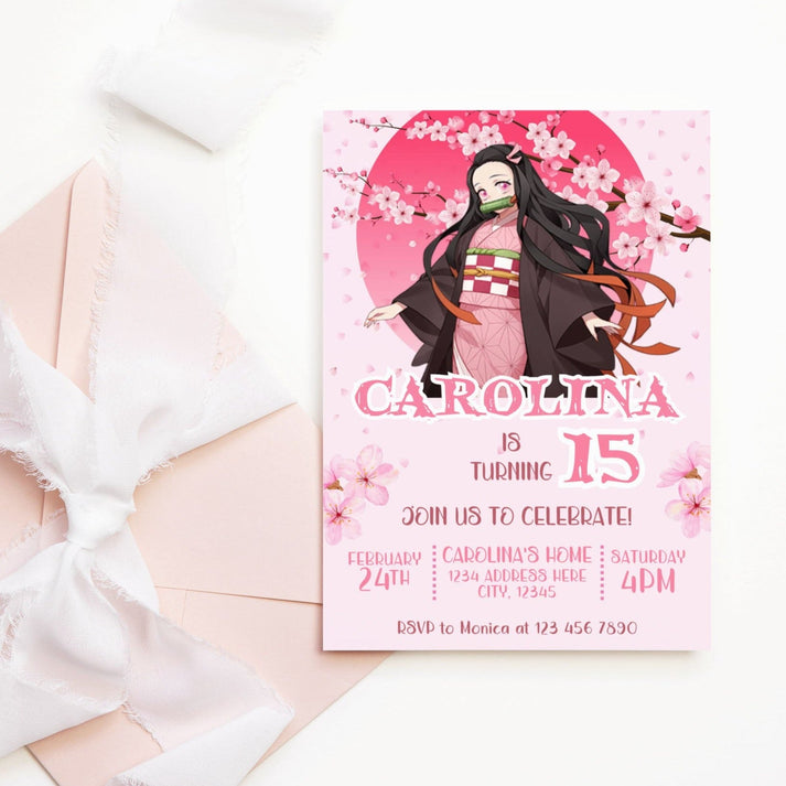 Nezuko Birthday Invitation Template – Mama Life Printables