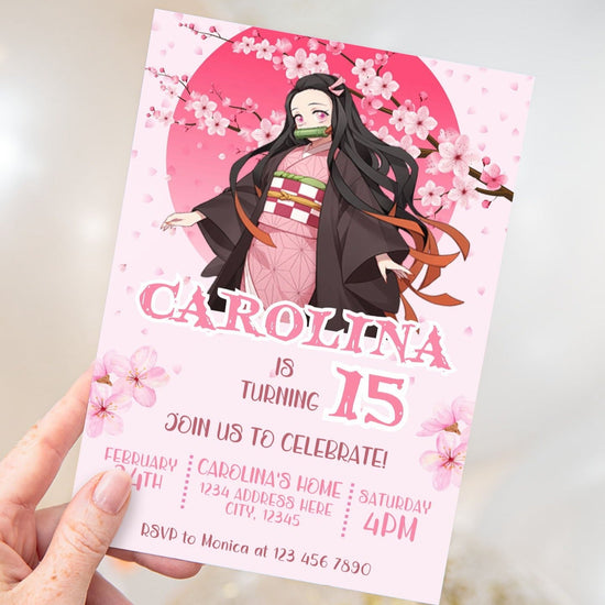 Nezuko Birthday Invitation Template – Mama Life Printables