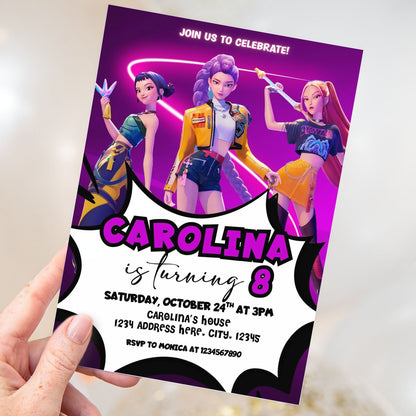 huntrix birthday invitation