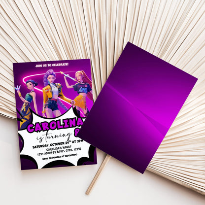 huntrix birthday invitation