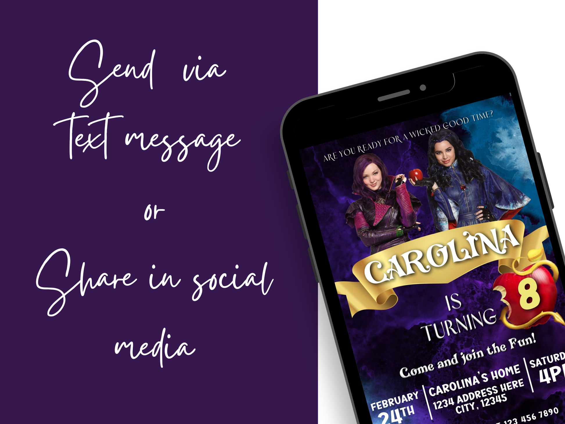 Enchanting Disney Descendants Birthday Invitation Mama Life Printables enchanting-disney-descendants-birthday-invitation-mama-life-printables