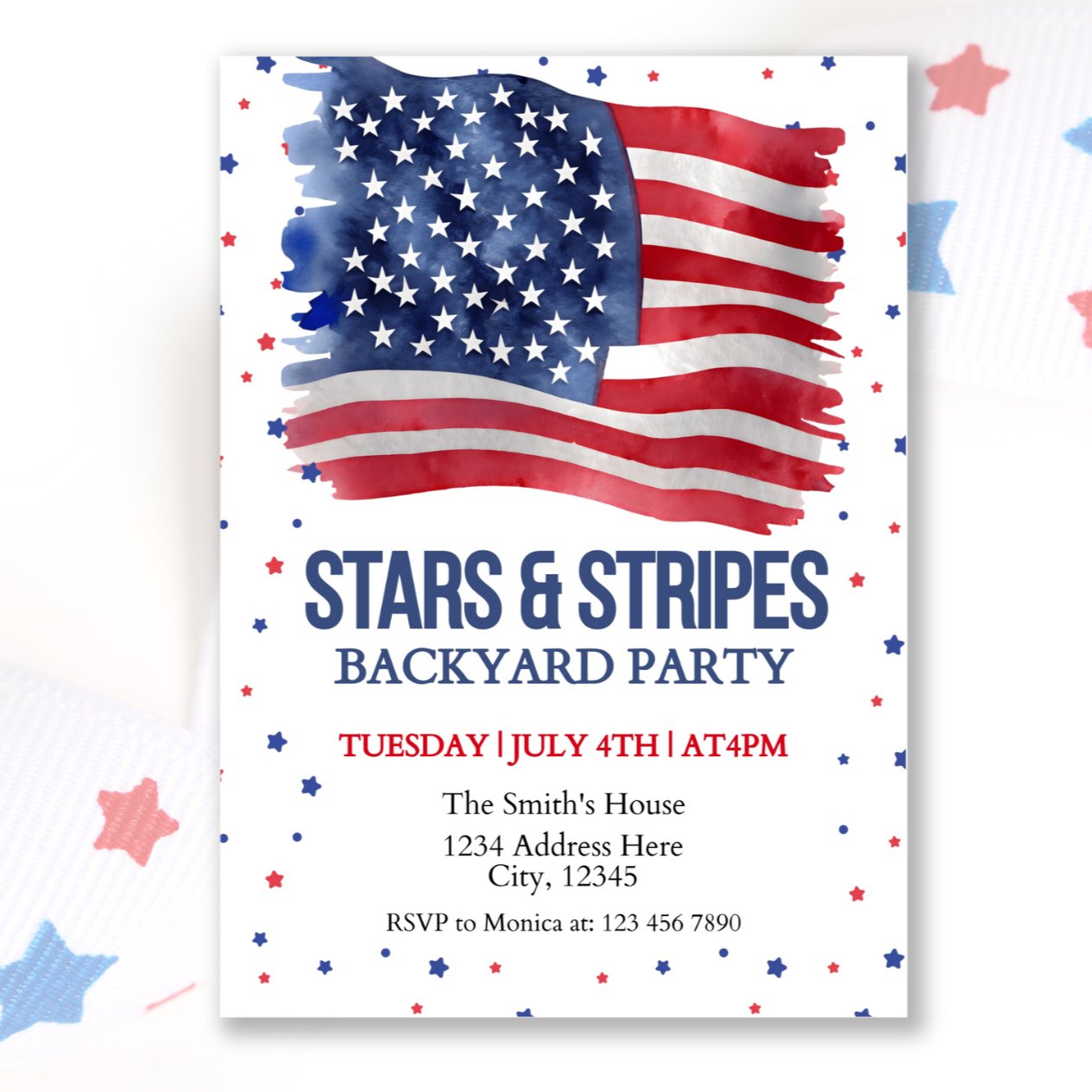 DIGITAL 4th of July Backyard Party Invite - Invitations - Mama Life Printables