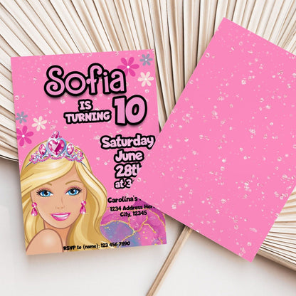 DIGITAL Barbie Birthday Invitation - Invitations - Mama Life Printables