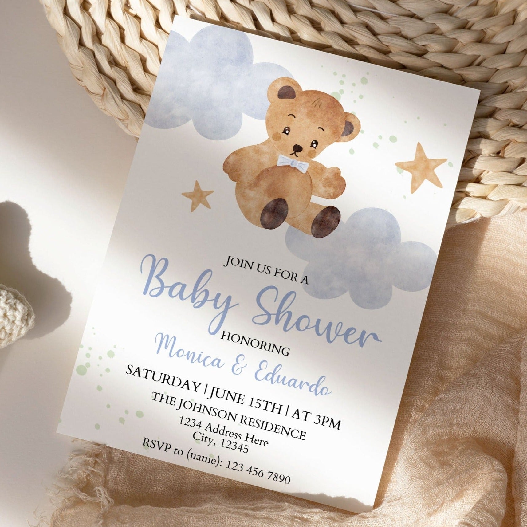 DIGITAL BOHO Baby Shower Boy Invitation - Invitations - Mama Life Printables