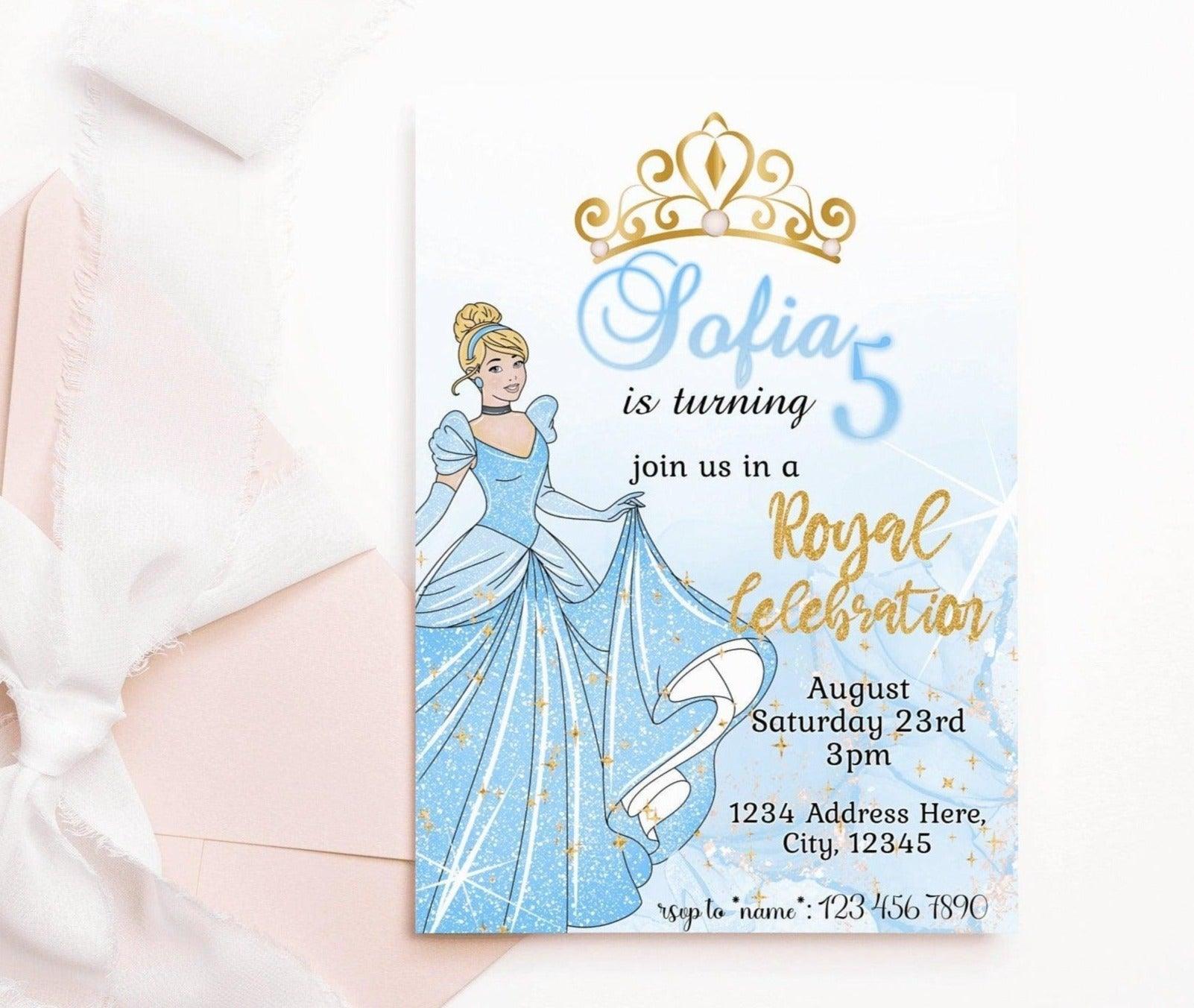 DIGITAL Cinderella Birthday Invitation Template - Invitations - Mama Life Printables