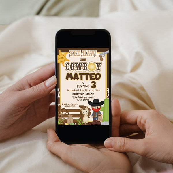 Cowboy Birthday Invitation Template – Mama Life Printables