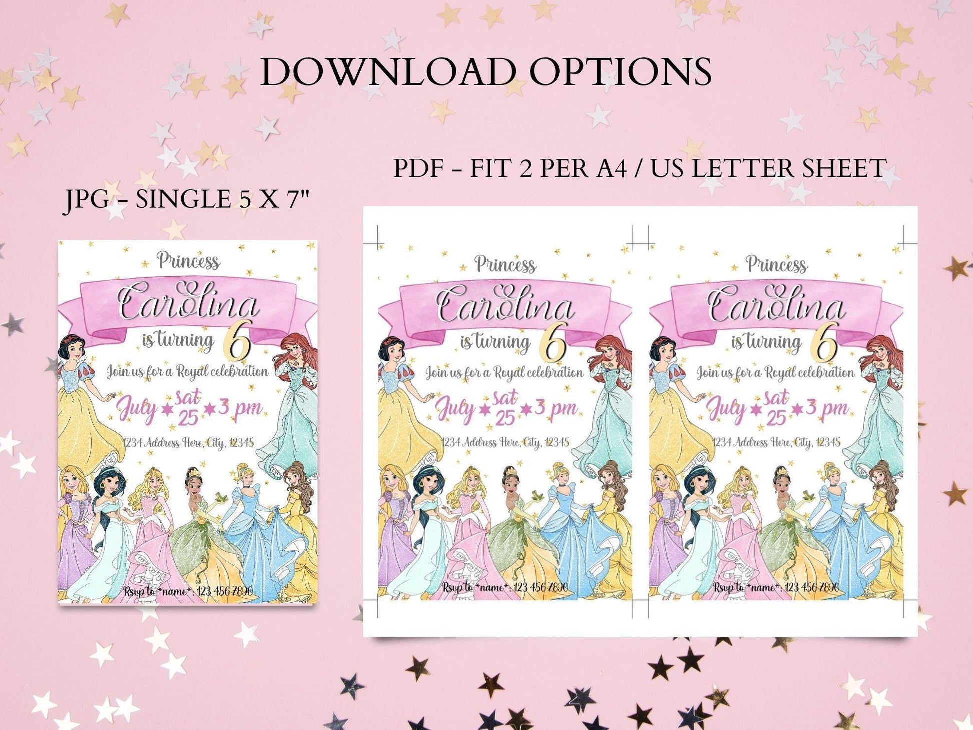 Disney Princess Party Invite – Mama Life Printables disney-princess-party-invite-mama-life-printables