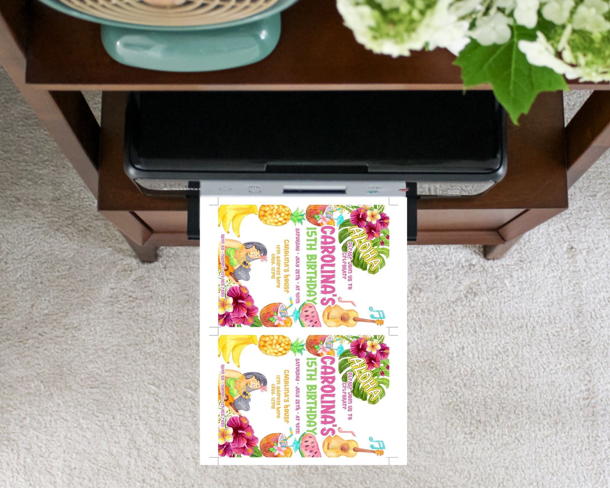 DIGITAL Hawaiian Birthday Invitation - Invitations - Mama Life Printables