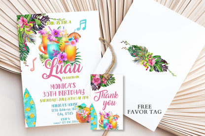 DIGITAL Luau Party Invitation - Invitations - Mama Life Printables