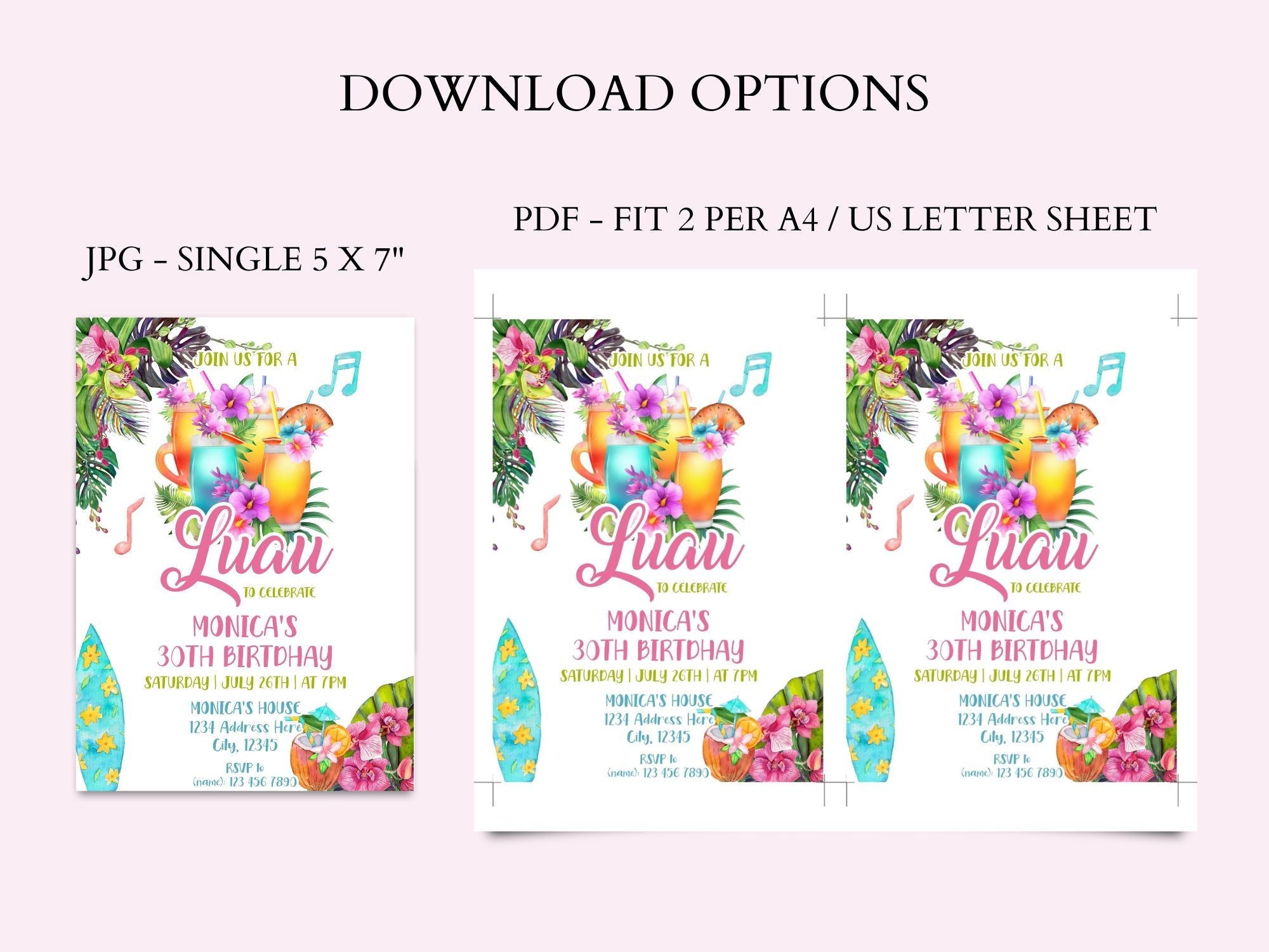 Luau Party Invitation Template Mama Life Printables