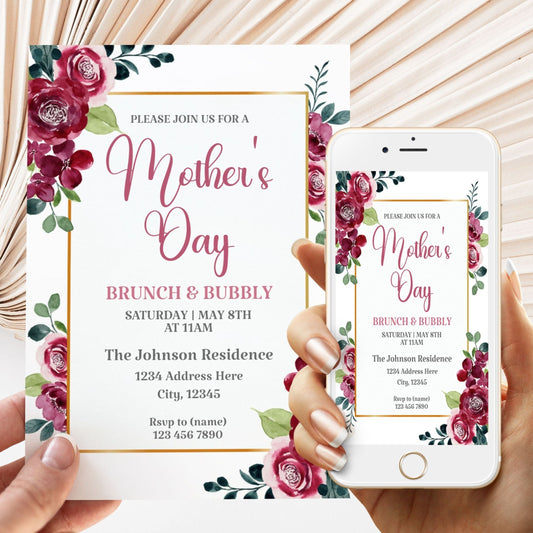 DIGITAL Mother's Day Brunch Invitation - Invitations - Mama Life Printables