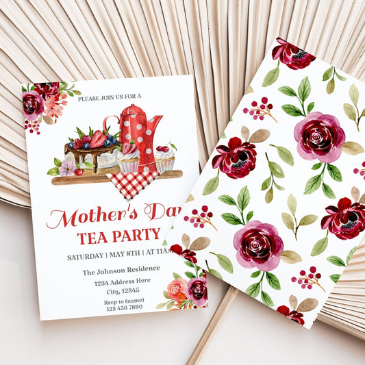 DIGITAL Mother's Day Tea Party Invitation - Invitations - Mama Life Printables