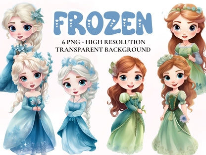 Disney Frozen Elsa & Anna PNG Cliparts - Digital Artwork - Mama Life Printables