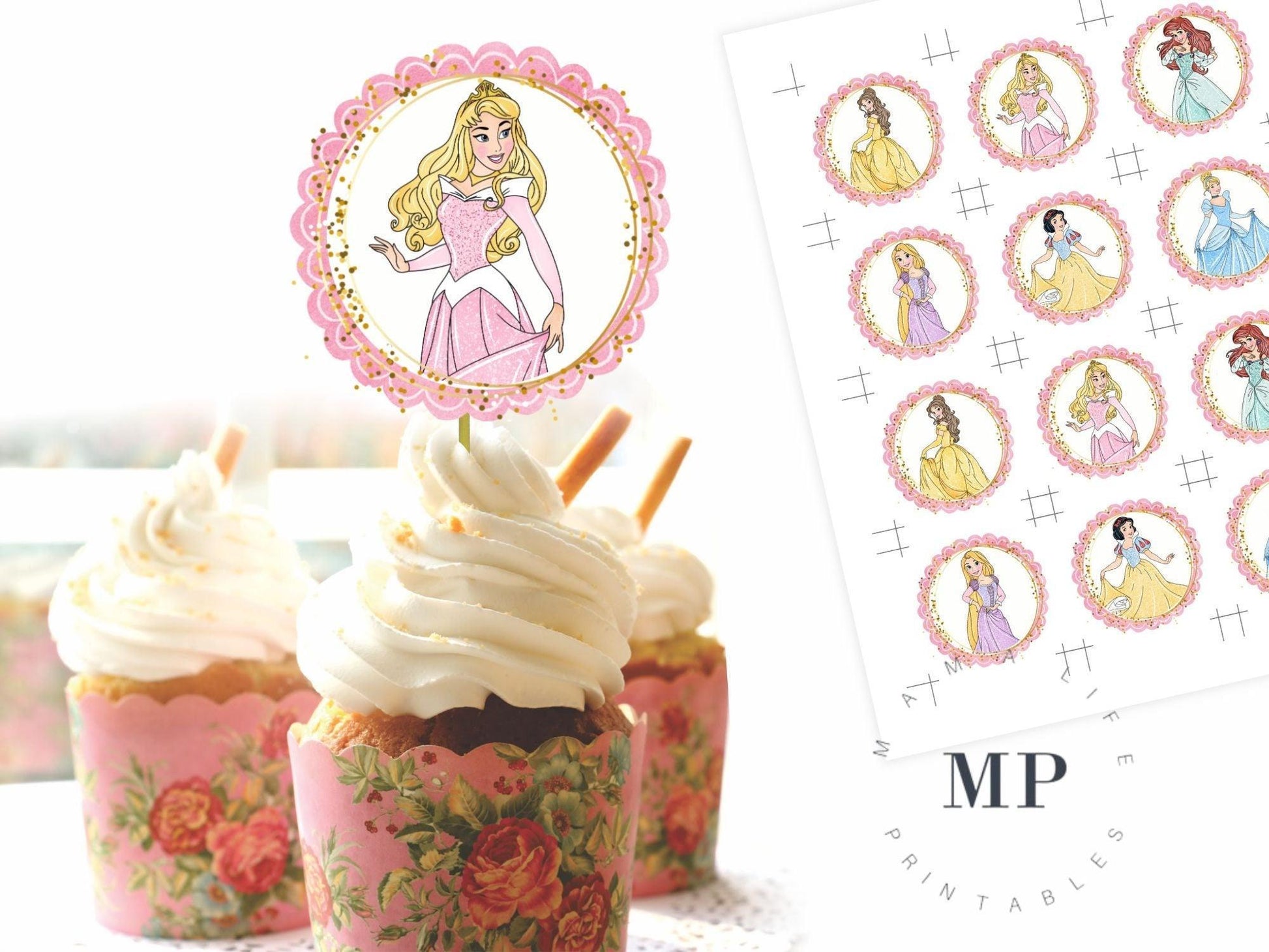Disney Princess Cupcake Toppers - Toppers - Mama Life Printables