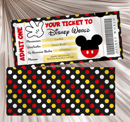 Disney World Gift Ticket - Canva Template - Gift Ticket - Mama Life Printables