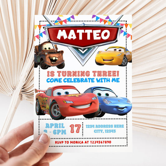 disney cars birthday invitation