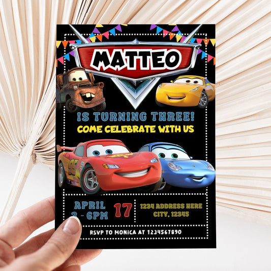 Disney Cars birthday invitation