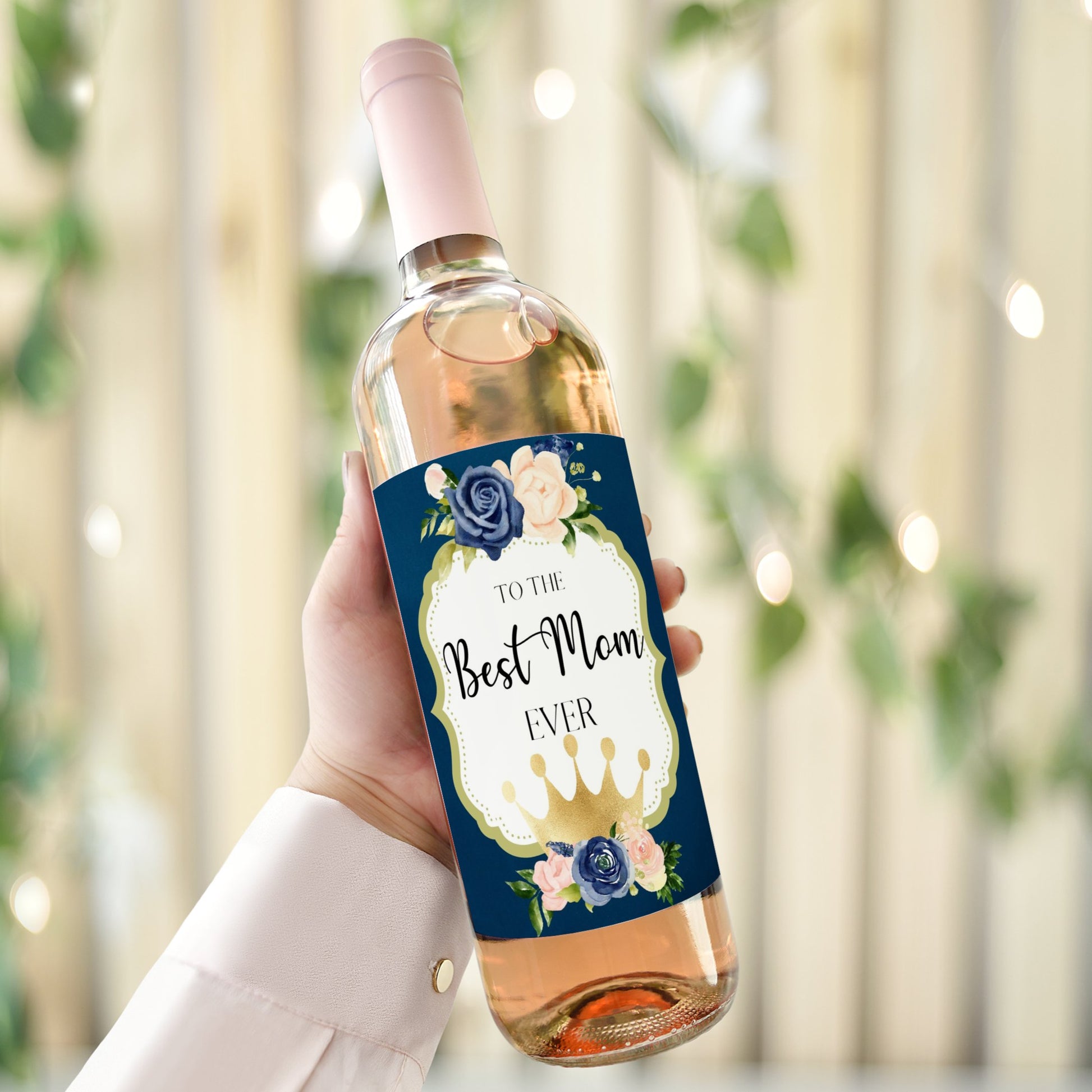 Elegant Wine Bottle Labels for Mother's Day - Wine Bottle Labels - Mama Life Printables