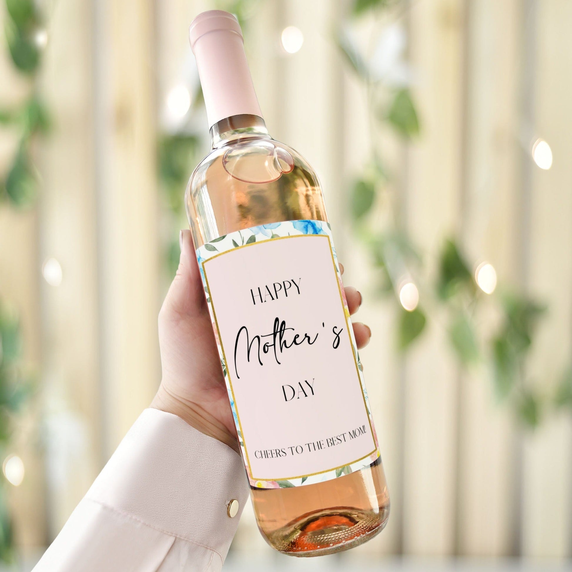 Elegant Wine Bottle Labels for Mother's Day - Wine Bottle Labels - Mama Life Printables
