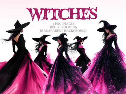 Elegant Witches PNG Cliparts