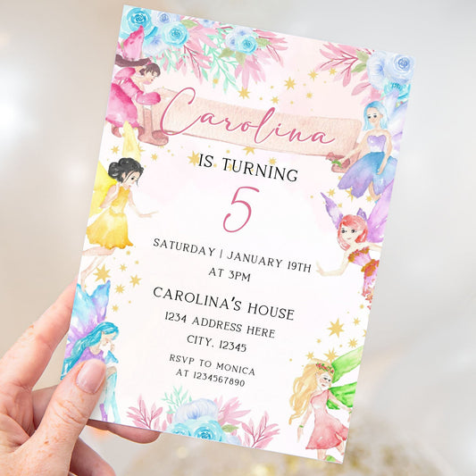 Fairy garden birthday invite