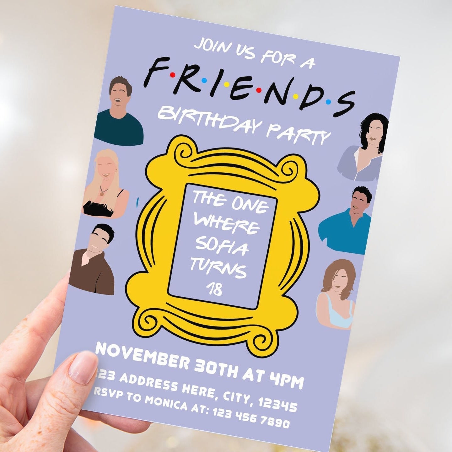 Friends TV Show Birthday Invitation - Canva Template - Invitations - Mama Life Printables