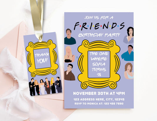 Friends TV Show Birthday Invitation - Canva Template - Invitations - Mama Life Printables