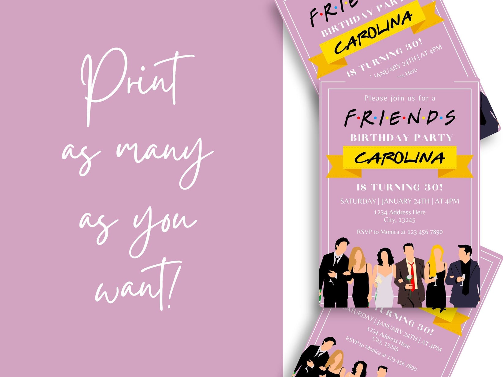 Friends TV Show Invitation Template Mama Life Printables